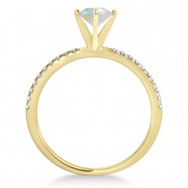 Opal & Diamond Accented Oval Shape Engagement Ring 18k Yellow Gold (2.50ct)