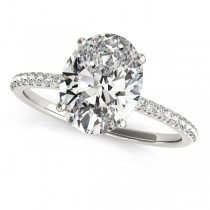Lab Grown Diamond Accented Oval Shape Engagement Ring Platinum (2.50ct)