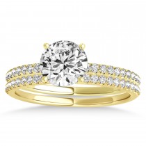 Diamond Accented Bridal Set Setting 14k Yellow Gold (0.25ct)