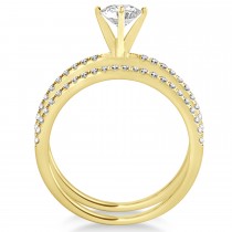 Lab Grown Diamond Accented Bridal Set Setting 14k Yellow Gold (0.25ct)
