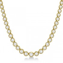 Eternity Diamond Tennis Necklace 14k Yellow Gold (15.00ct)