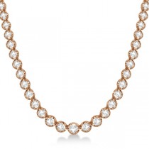 Eternity Lab Grown Diamond Tennis Necklace 14k Rose Gold (15.00ct)