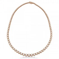 Eternity Diamond Tennis Necklace 14k Rose Gold (5.07ct)