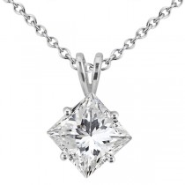 0.75ct. Princess-Cut Diamond Solitaire Pendant in Platinum (H, VS2)
