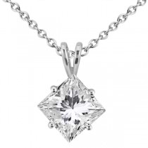 0.25ct. Princess-Cut Diamond Solitaire Pendant in 18k White Gold (I, SI2-SI3)