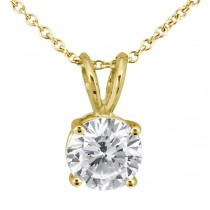 1.00ct. Round Diamond Solitaire Pendant in 18k Yellow Gold (I, SI2-SI3)