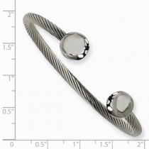 Men's Stainless Steel Polished Cuff Bangle Bracelet