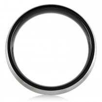 Satin Finish Dome Wedding Ring Band Black PVD Titanium (6mm)