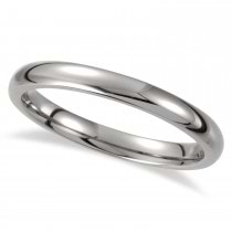 Women's Shiny Domed Titanium Wedding Ring Band (3mm)