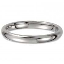 Women's Shiny Domed Titanium Wedding Ring Band (3mm)