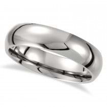 Men's Shiny Domed Titanium Wedding Ring Band (8mm)
