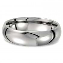 Men's Shiny Domed Titanium Wedding Ring Band (8mm)