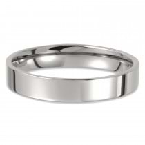 Men's Shiny Flat Wedding Ring Titanium Band (4mm)