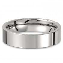 Men's Shiny Flat Wedding Ring Titanium Band (6mm)