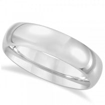 Men's Domed Wedding Ring Band in White Tungsten (6mm)