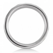Hammered Finish Wedding Ring Band 18K White Gold PVD Tungsten (8mm)