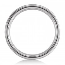 Hammered Finish Wedding Ring Band 18K White Gold PVD Tungsten (6mm)