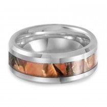 Men's Beveled-Edge with Acacia Wood Tungsten Band (8mm)