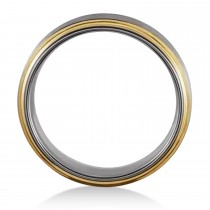 Two Tone Wedding Ring Band 18K Yellow Gold PVD Tungsten (5mm)