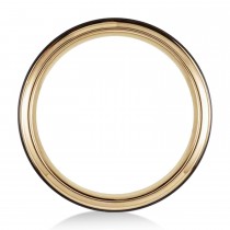 Beveled-Edge 18K Yellow Gold & Black PVD Tungsten Wedding Ring Band (6 mm)