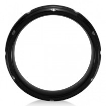 Men's Grooved Wedding Ring Band in Black PVD Tungsten (8.3mm)