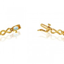 Oval Aquamarine & Diamond Infinity Bracelet in 14k Yellow Gold 4.53ct