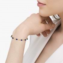Blue Sapphire & Diamond XOXO Link Bracelet 14k Yellow Gold (6.65ct)