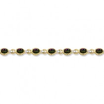 Oval Mystic Topaz & Diamond Link Bracelet 14k Yellow Gold (9.62ctw)