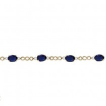 Diamond and Blue Sapphire Bracelet 14k Yellow Gold (5.02ct)