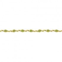 Bezel-Set Oval Peridot Bracelet in 14K Yellow Gold (7x5 mm)