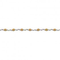 Bezel-Set Oval Citrine Bracelet in 14K White Gold (7x5 mm)