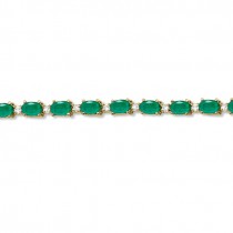 Emerald & Diamond Tennis Bracelet 14k Yellow Gold (12.00ct)
