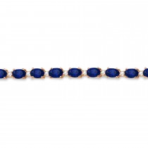 Blue Sapphire & Diamond Tennis Bracelet 14k Rose Gold (12.00ct)