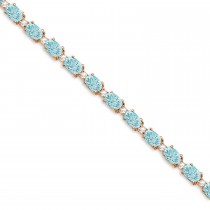 Aquamarine & Diamond Tennis Bracelet 14k Rose Gold (12.00ct)