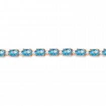 Blue Topaz & Diamond Tennis Bracelet 14k Rose Gold (12.00ct)