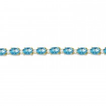 Blue Topaz & Diamond Tennis Bracelet 14k Yellow Gold (12.00ct)