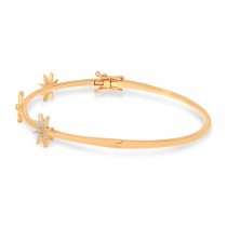 Diamond Star Bangle Bracelet 14K Rose Gold (0.14ct)
