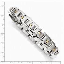 Men's Titanium Link Bracelet w 14k Inlay Accents