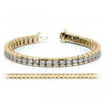 Ladies Channel Set Round Diamond Tennis Bracelet 14k Y. Gold 3.00ct