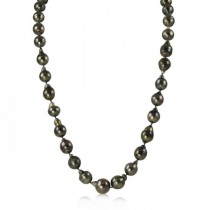 Circle' Cultured Black Tahitian Pearl Strand Necklace 8-11mm