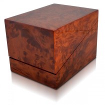 Orbita Cube Single Watch Winder in Deluxe Burl Wood