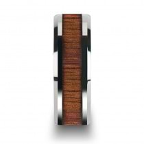 Beveled Inlaid Wood Carbide Tungsten Wedding Band (6mm)