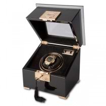 Rapport London Black Wood and Rose Gold Single Watch Winder