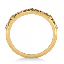 Diamond Fleur De Lis Bezel Ring 14k Yellow Gold (0.16ct)