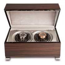 Rapport London Vogue Double Watch Winder Macassar Polished Wood