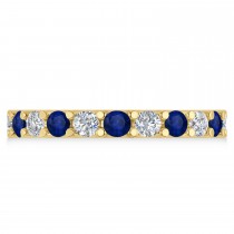 Diamond & Blue Sapphire Eternity Wedding Band 14k Yellow Gold (2.10ct)