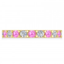 Diamond & Pink Sapphire Eternity Wedding Band 14k Yellow Gold (2.10ct)