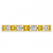 Diamond & Yellow Sapphire Eternity Wedding Band 14k Yellow Gold (2.10ct)
