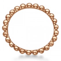 Women's Plain Metal Solid Beaded Stackable Ring 14k Rose Gold