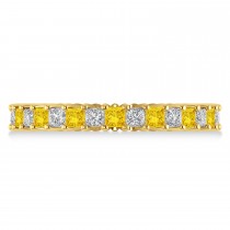 Princess Diamond & Yellow Sapphire Wedding Band 14k Yellow Gold (1.86ct)